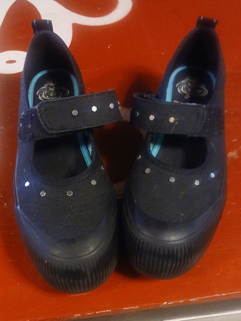 Keds Black Womens Mary Jane Sneakers with Silver Studs